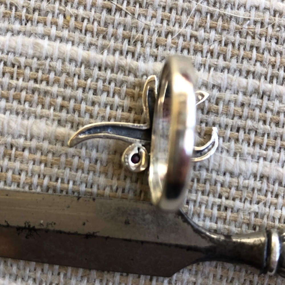 Ruby Indian Sterling Silver Starfish Ring Sz 6.5 - image 2